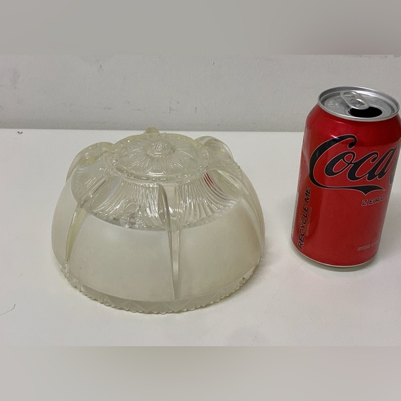 1920s 1930s Antique Art Deco Frosted Glass 3 Hole Canopy Light Shade Diffuser - Picture 8 of 16